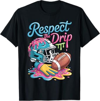 Football Drip Boys Football Ice Cream Sprinkle Respect Drip T-Shirt