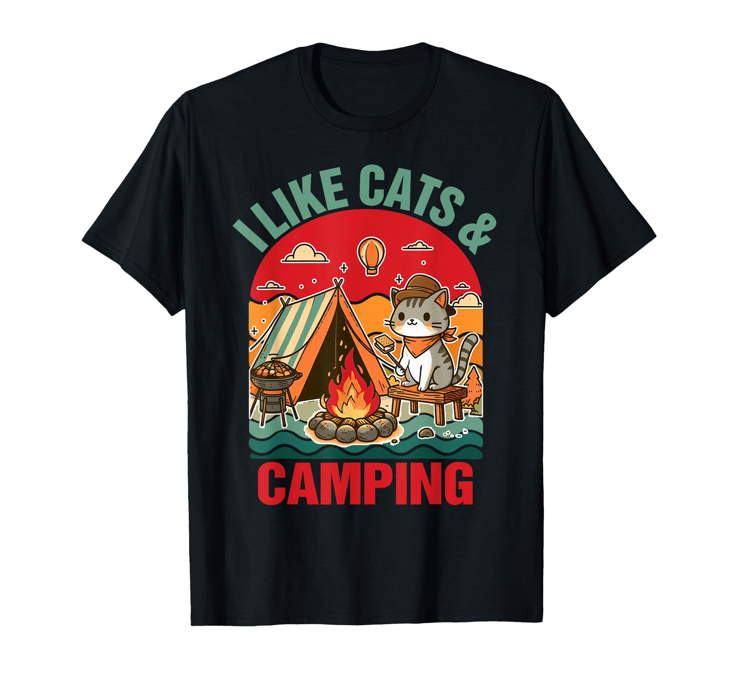 Camper Go Outdoor Cat Lover Cat Mom I Like Cats & Camping T-Shirt