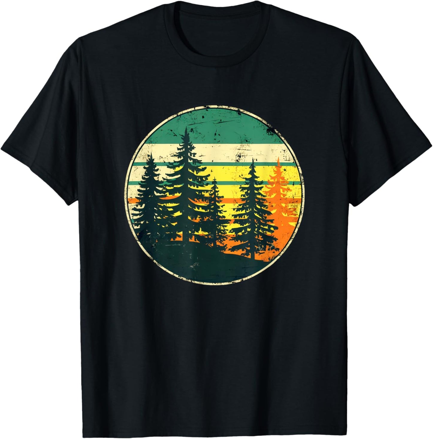 Retro Forest Outdoors Nature Women Men Vintage Graphic T-Shirt