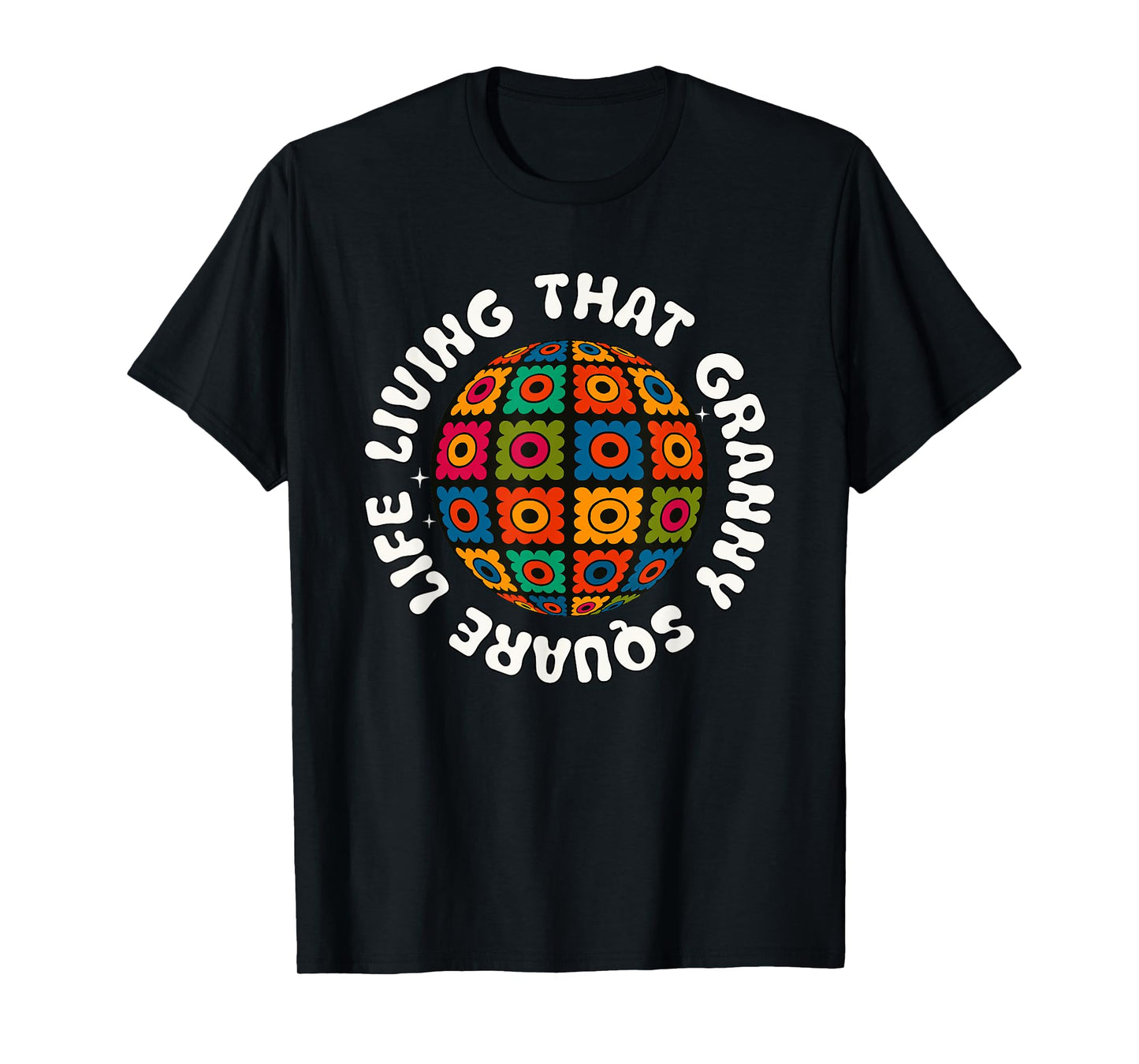 Crochet Stuff for Women Granny Square-Life Yarn Queen Retro T-Shirt