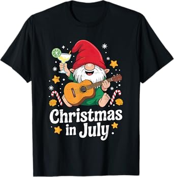 Funny Gnome Christmas In July Summer Xmas Beach Vacation T-Shirt