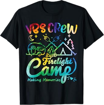 VBS Crew Camp Firelight Vacation Bible School Camping Camper T-Shirt