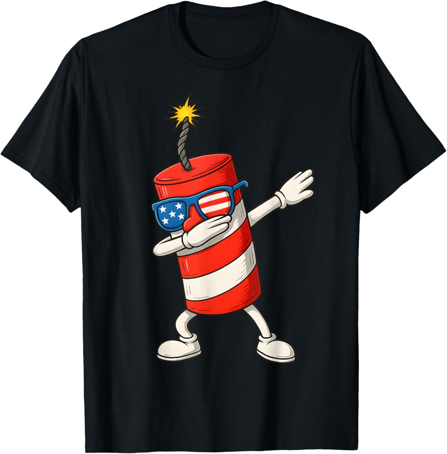 Dabbing Firecracker Funny 4th of July Boys Kids Teens T-Shirt