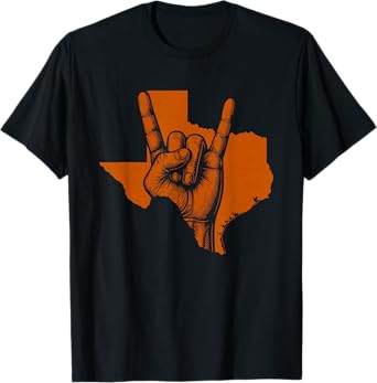 Horn Hand Texas Map Souvenir Gift for Men, Women & Kids T-Shirt