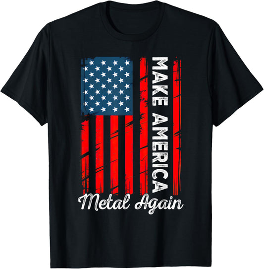 4th Of July Make America Metal Again Vintage American Flag T-shirt