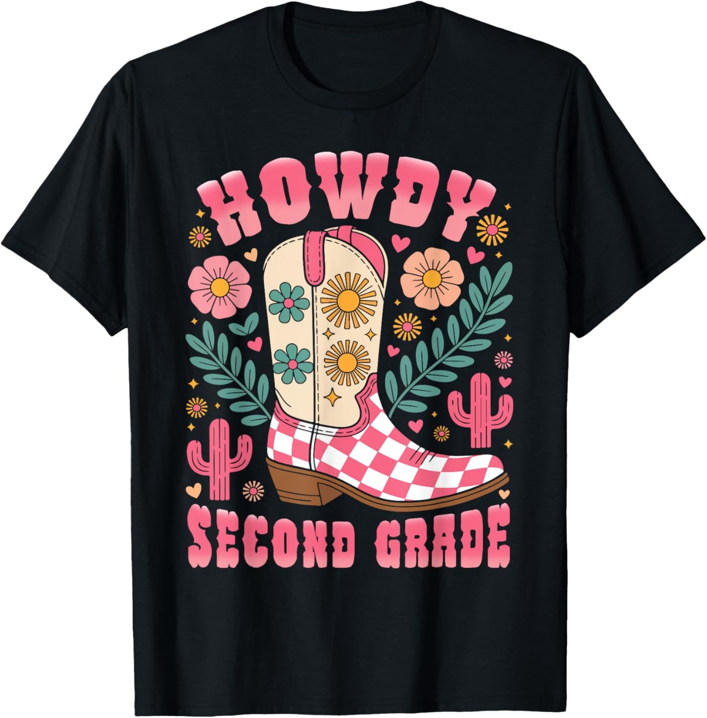 Howdy Second Grade Western 2nd Grade Teacher Cowboy Cowgirls T-shirt by TeeBrew