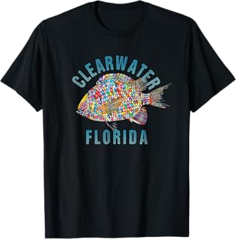 Clearwater, Florida Beach Design / Souvenir Illustration Men Women Girls Kids T-Shirt