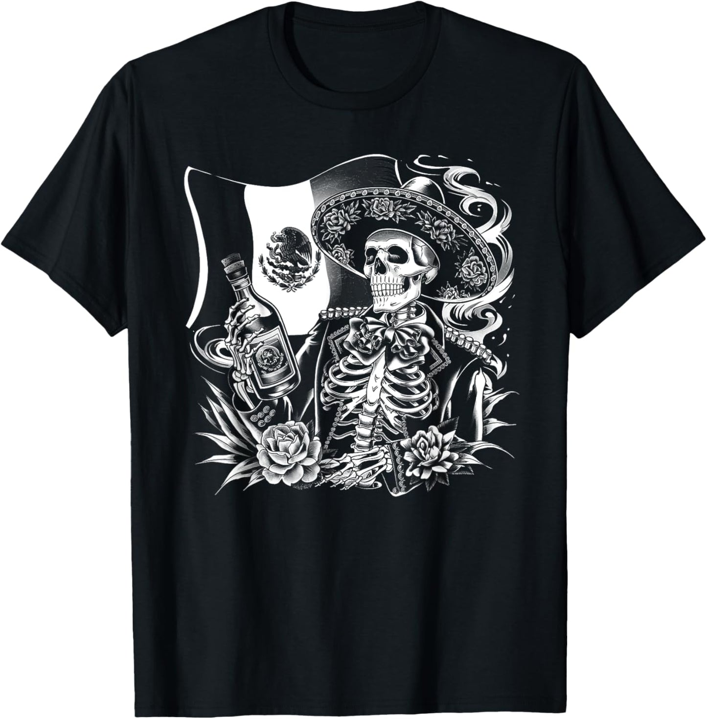 Mexico Vintage Skeleton Tequila Dia De Los Muertos Mexican T-Shirt