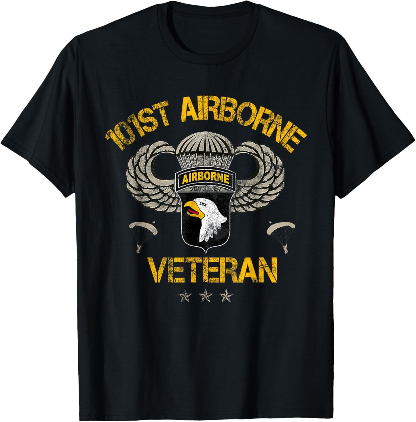 US Army 101st Airborne Veteran USA Flag Vintage Men Women T-Shirt