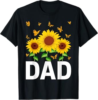 Summer Vintage Yellow Sunflower Graphic Sunflower Dad T-Shirt