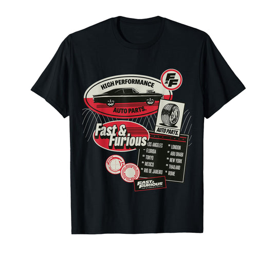 Fast & Furious Movie Merch High Performance Auto Parts T-Shirt