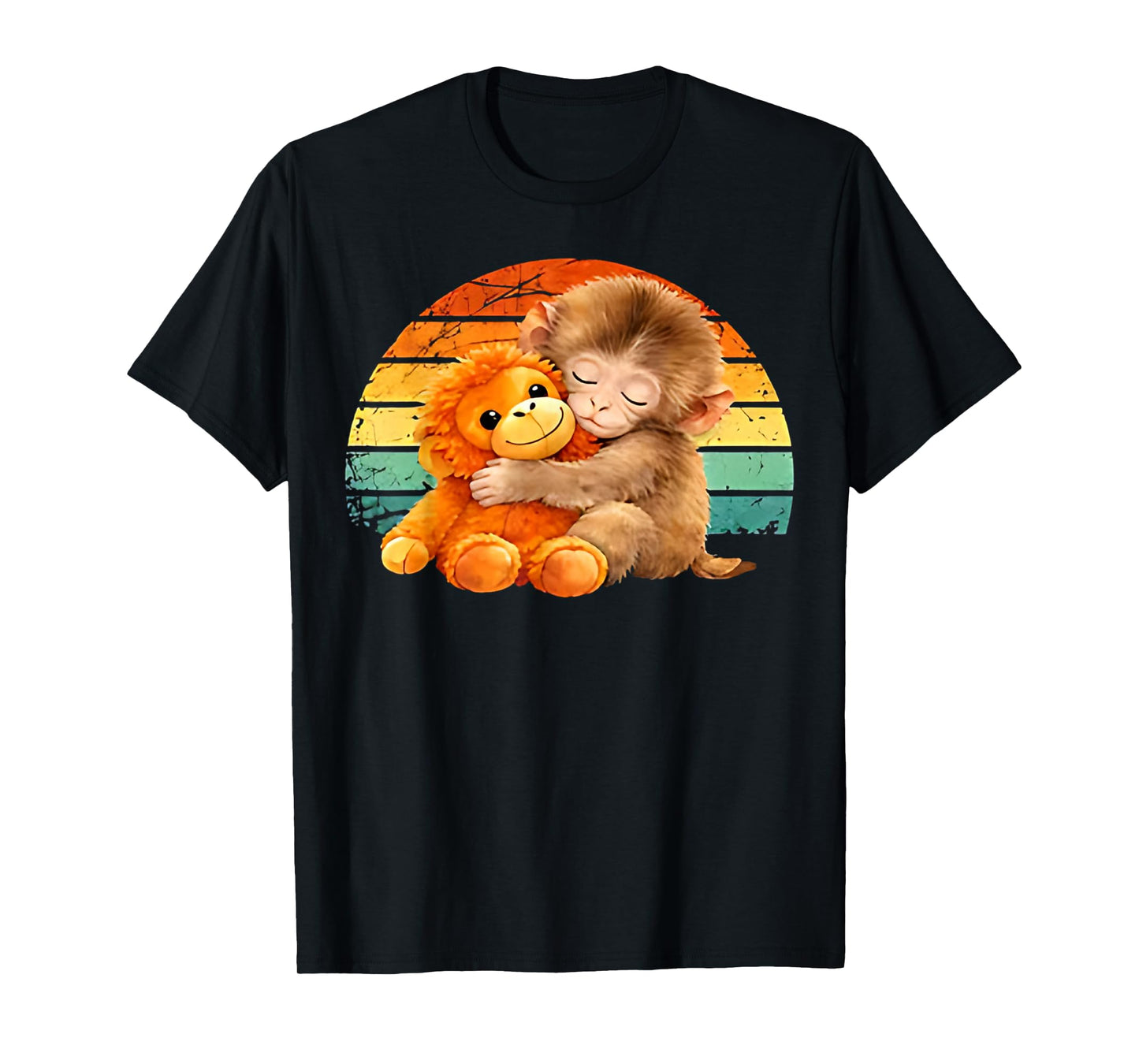 Retro Vintage Baby Monkey Punch T-Shirt - T-Shirt | Black