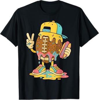 Football Drip Boys Football Ice Cream Youth Game Day T-Shirt