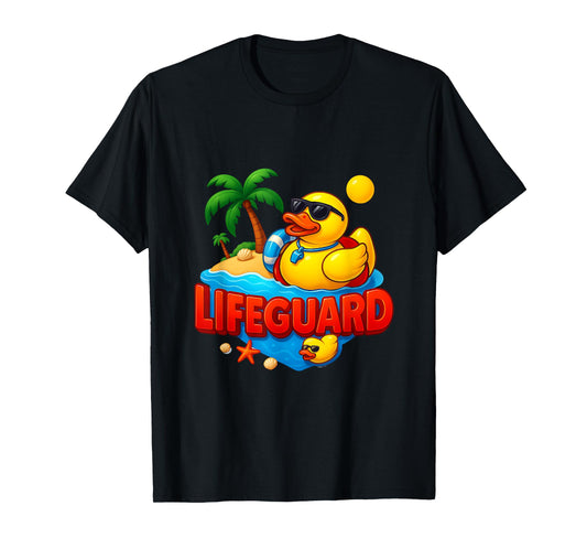 Lifeguards Rubber Duck Beach Summer Sunglasses Pool T-Shirt