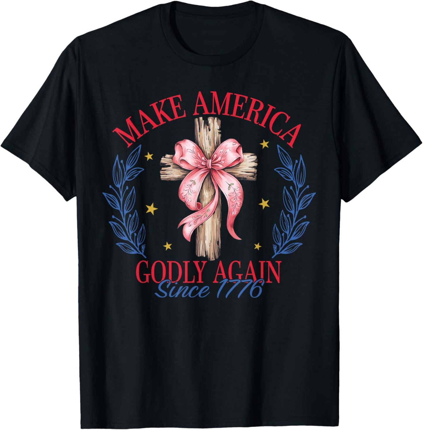 4th Of July Make America Godly Again Christian Girl Women T-shirt