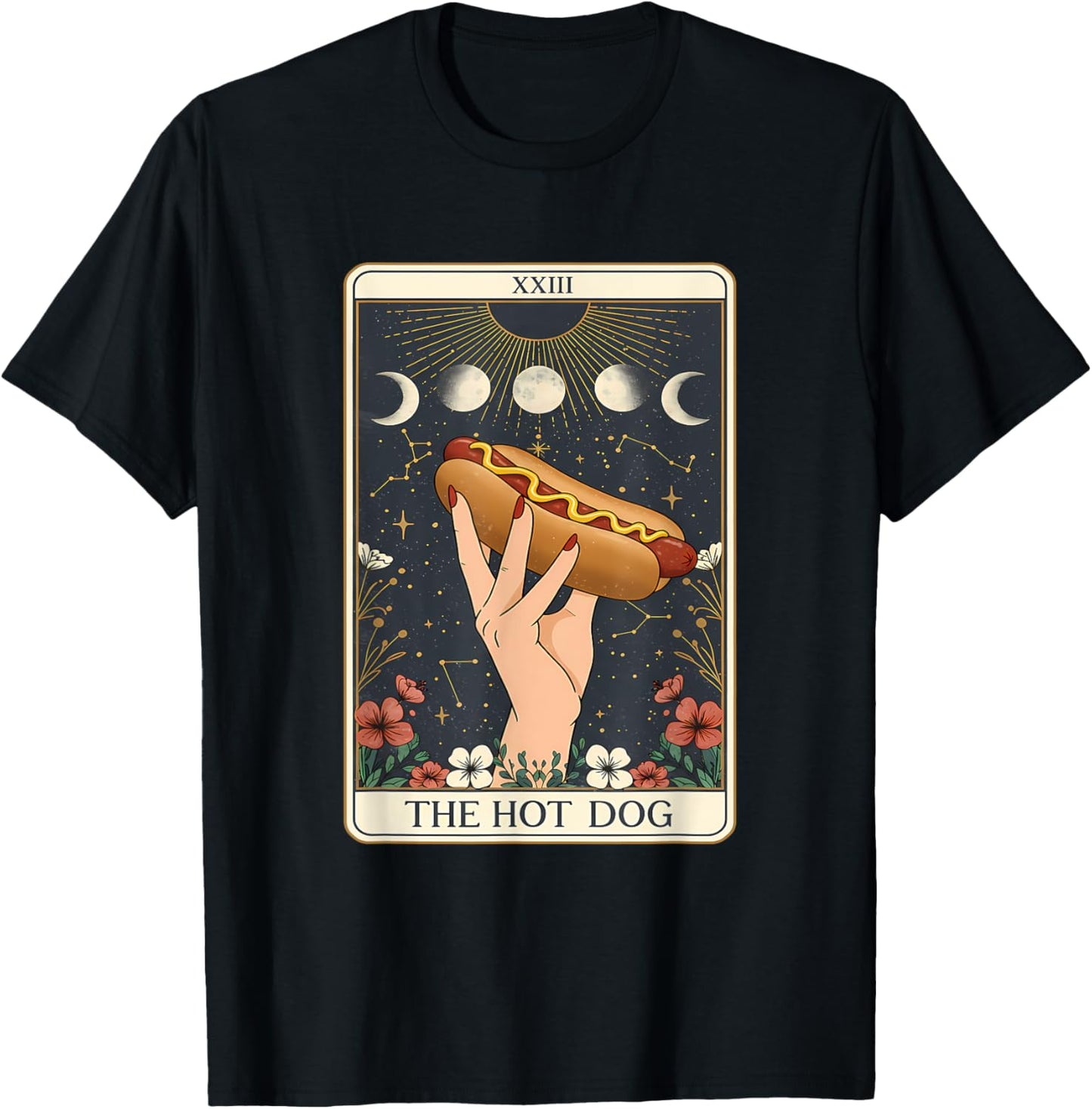 The Hot Dog Tarot Card Funny Mystic Food Humor Graphic T-Shirt