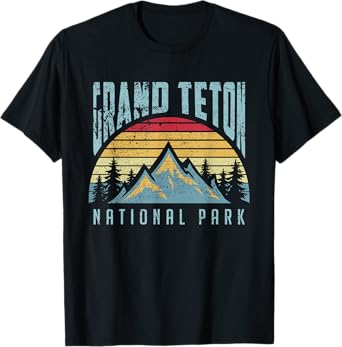 Vintage Retro Grand Teton National Park Wyoming T Shirt T-Shirt