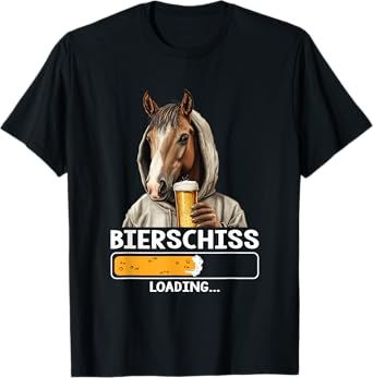 Beer Gift Idea for Beer Lovers Drinking Beer Horse T-Shirt
