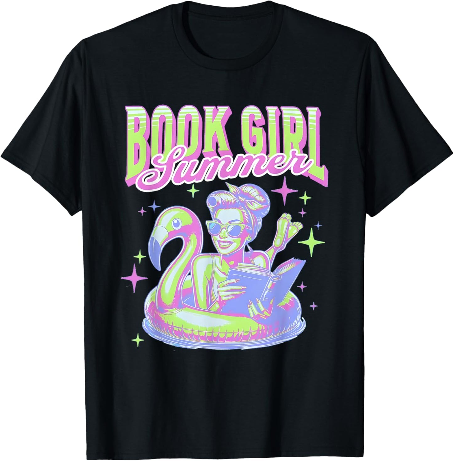 Book Girl Summer Funny Girl Reading Book On Summer Vacation T-Shirt