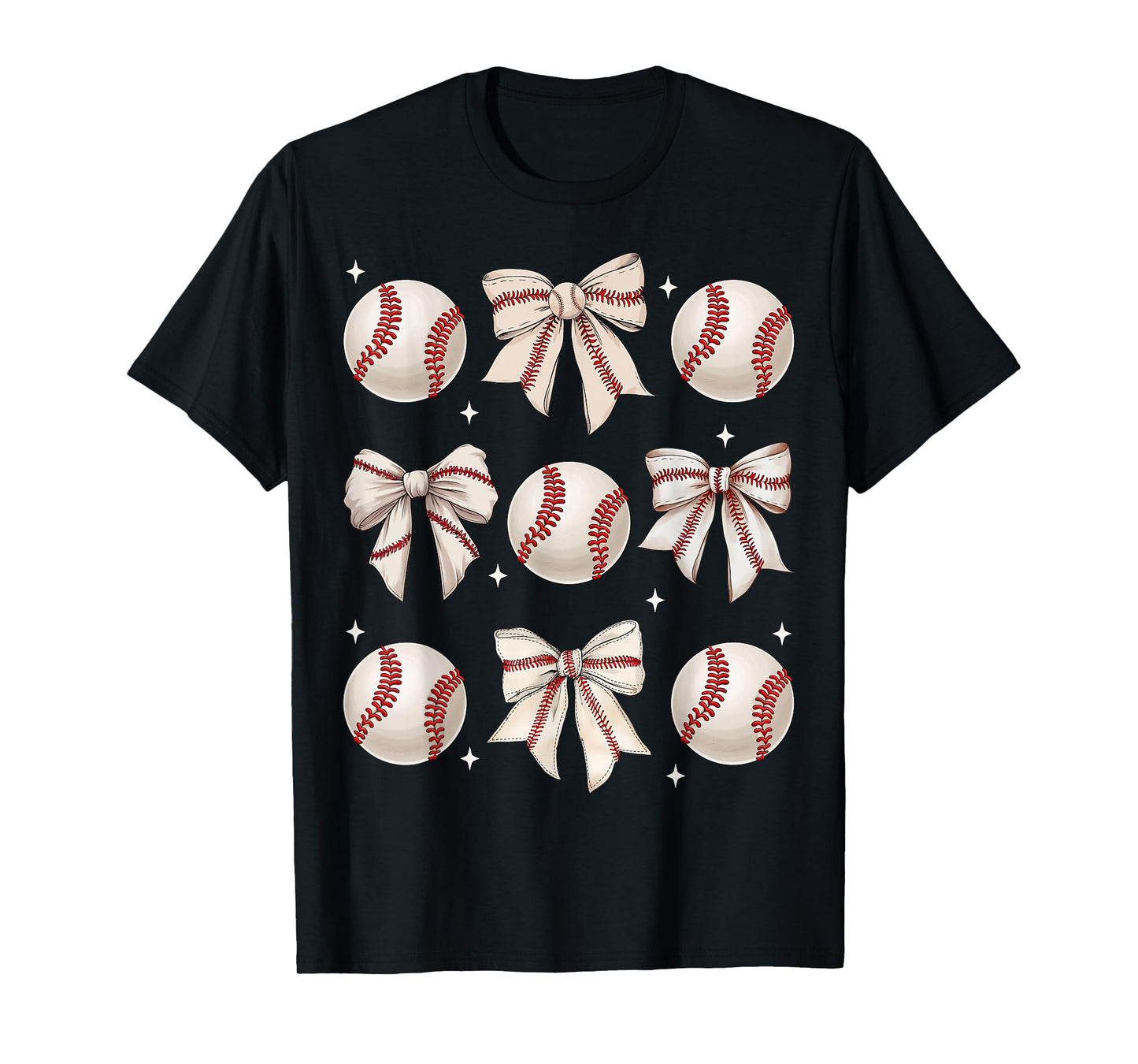 Baseball Coquette Bow Baseball Mom Mothers Day Baseball Mama T-Shirt