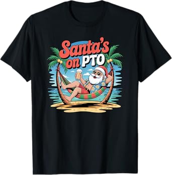 Holiday Humor Joke Christmas Beach Tropical Santa Vacation T-Shirt