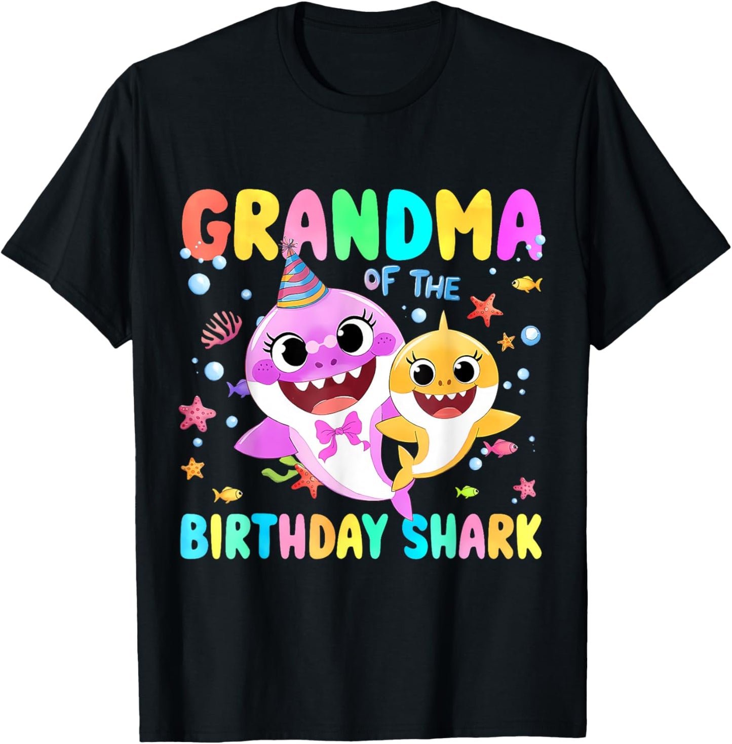 Grandma Of The Birthday Family Shark Funny Kids Birthday T-Shirt