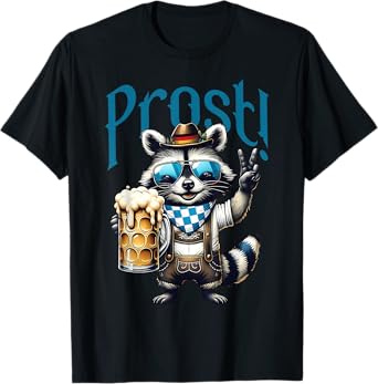 Funny Raccoon Prost German Beer Oktoberfest 2025 T-Shirt