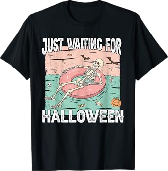Spooky Summer Skeleton Just Waiting For Halloween T-Shirt