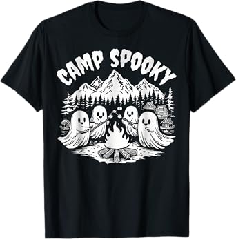 Camp Spooky Summerween Summer Halloween Cute Ghost T-Shirt