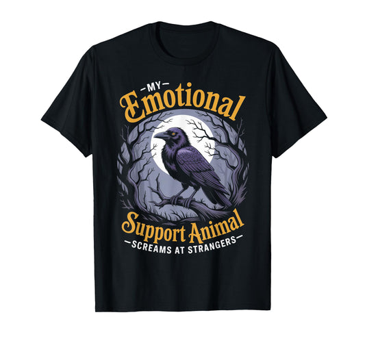 Emotional Support Animal Gothic Birds Animal Crow T-Shirt
