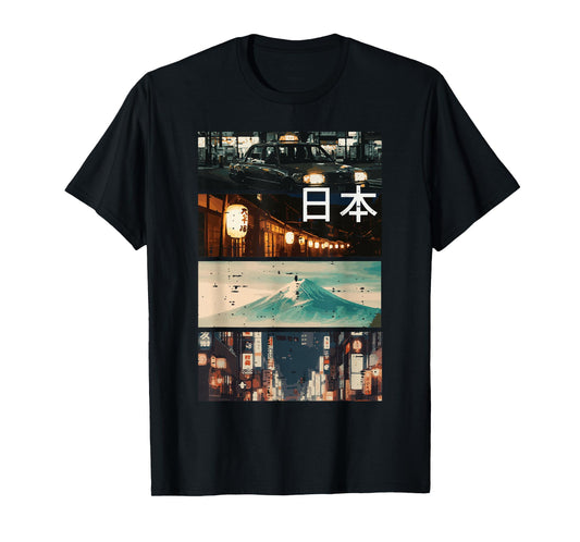 Japan Street Mountain Collage Nihon Japanese Men Women Kids T-Shirt