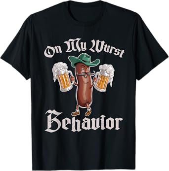 On My Wurst Behavior Funny Oktoberfest T-Shirt