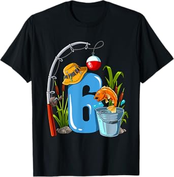 6th Birthday Fishing T-Shirt