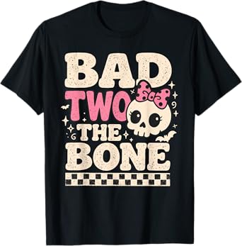 2nd Birthday Outfit Girl Bad Two The Bone Bday 2 Years Old T-Shirt