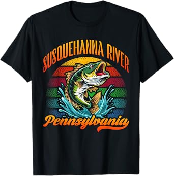 SUSQUEHANNA RIVER, PENNSYLVANIA, a Fishing Retro desifn T-Shirt