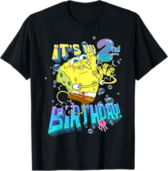 Spongebob It's My 2nd Birthday Boy Girl Kid B-Day Spongebob T-Shirt