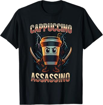 Surreal Italian Brainrot Cappuccino Assassino Funny Meme T-Shirt