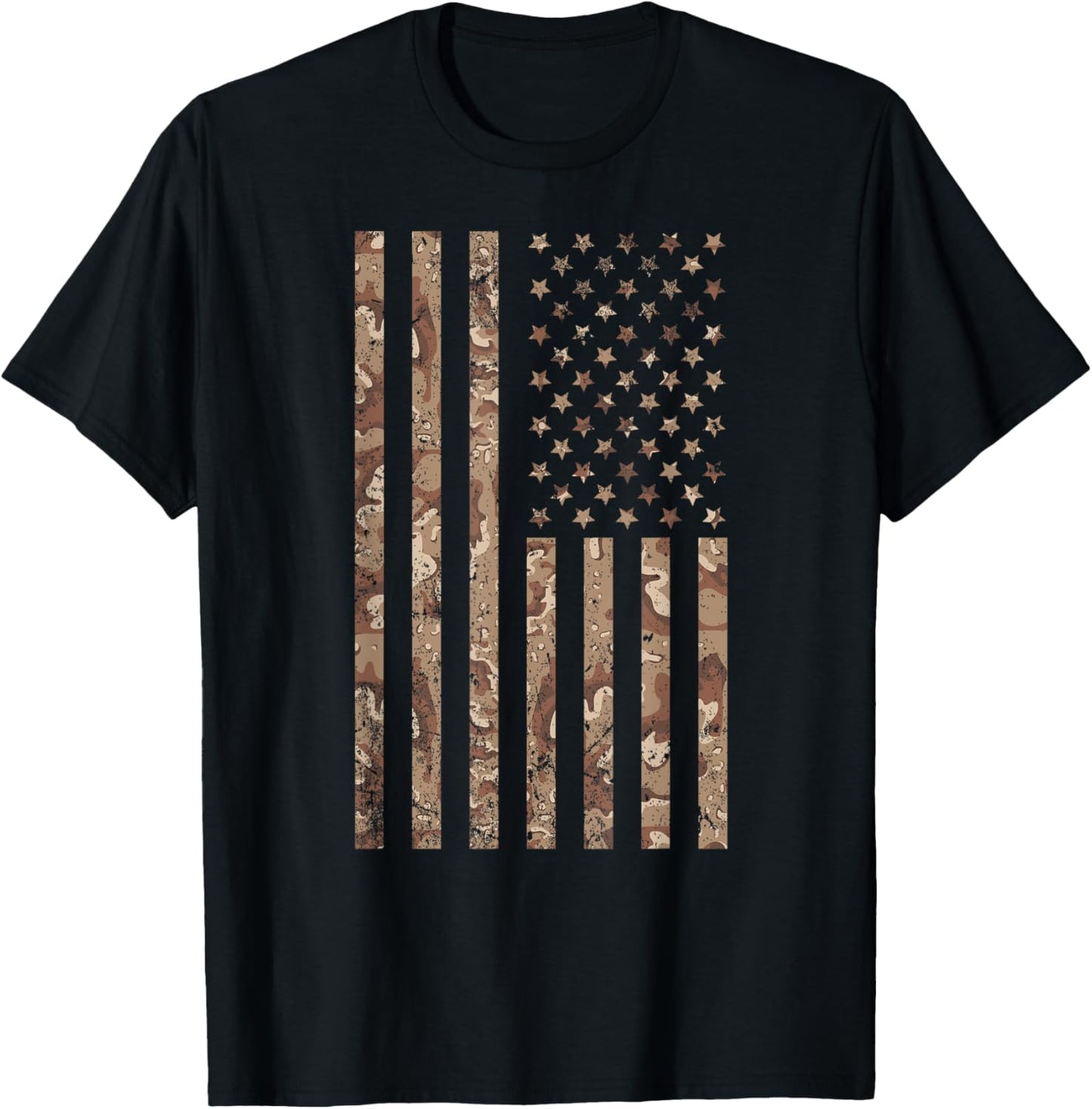 Desert Camo American Flag Military, Tactical Camouflage USA T-Shirt