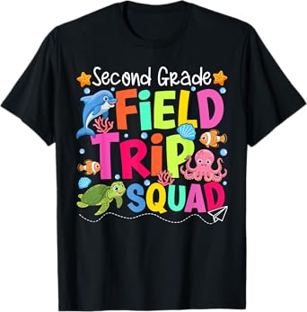 Field Trip Squad Second Grade Underwater Sea Life Aquarium T-Shirt