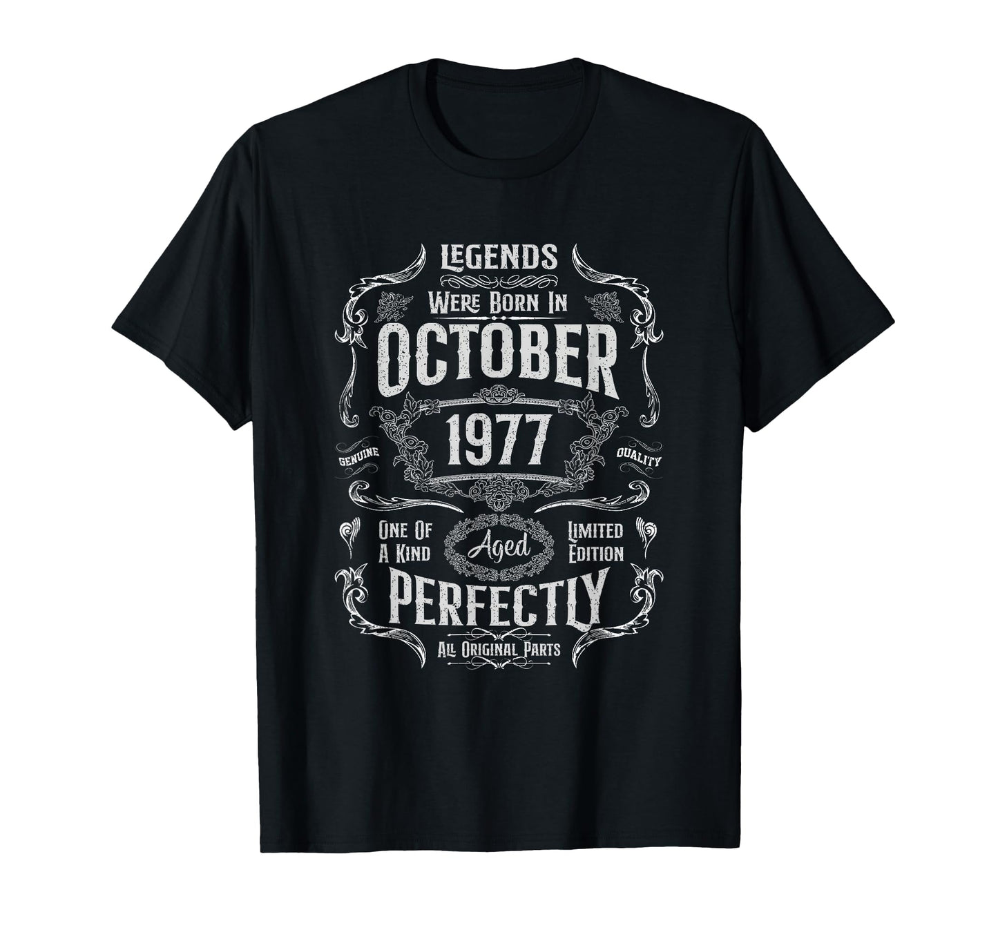 Vintage 48th Birthday Legends were Born in October 1977 T-Shirt