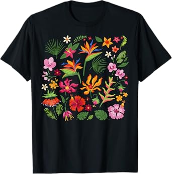 Hawaii Tropical Island Hawaiian Flowers Tee Aloha State T-Shirt