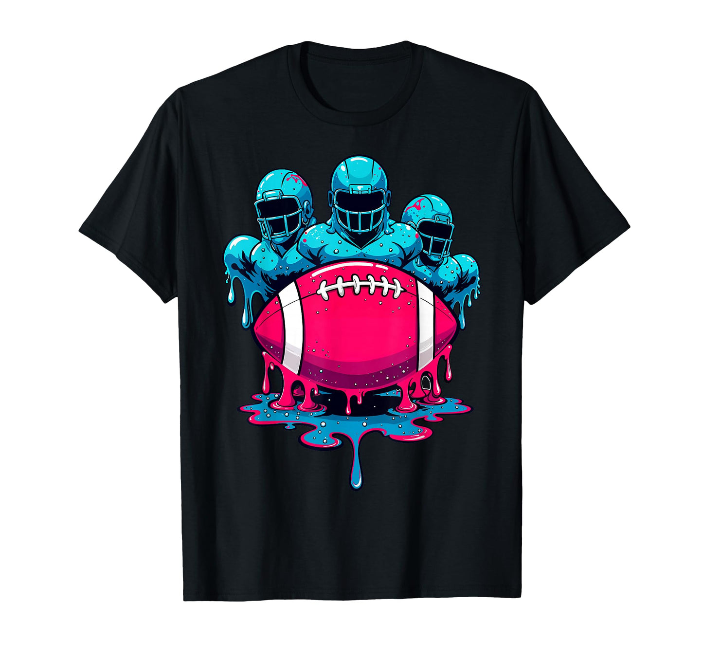 Ice Cream Football Linemen Drip Graphic Funny Game Day T-Shirt