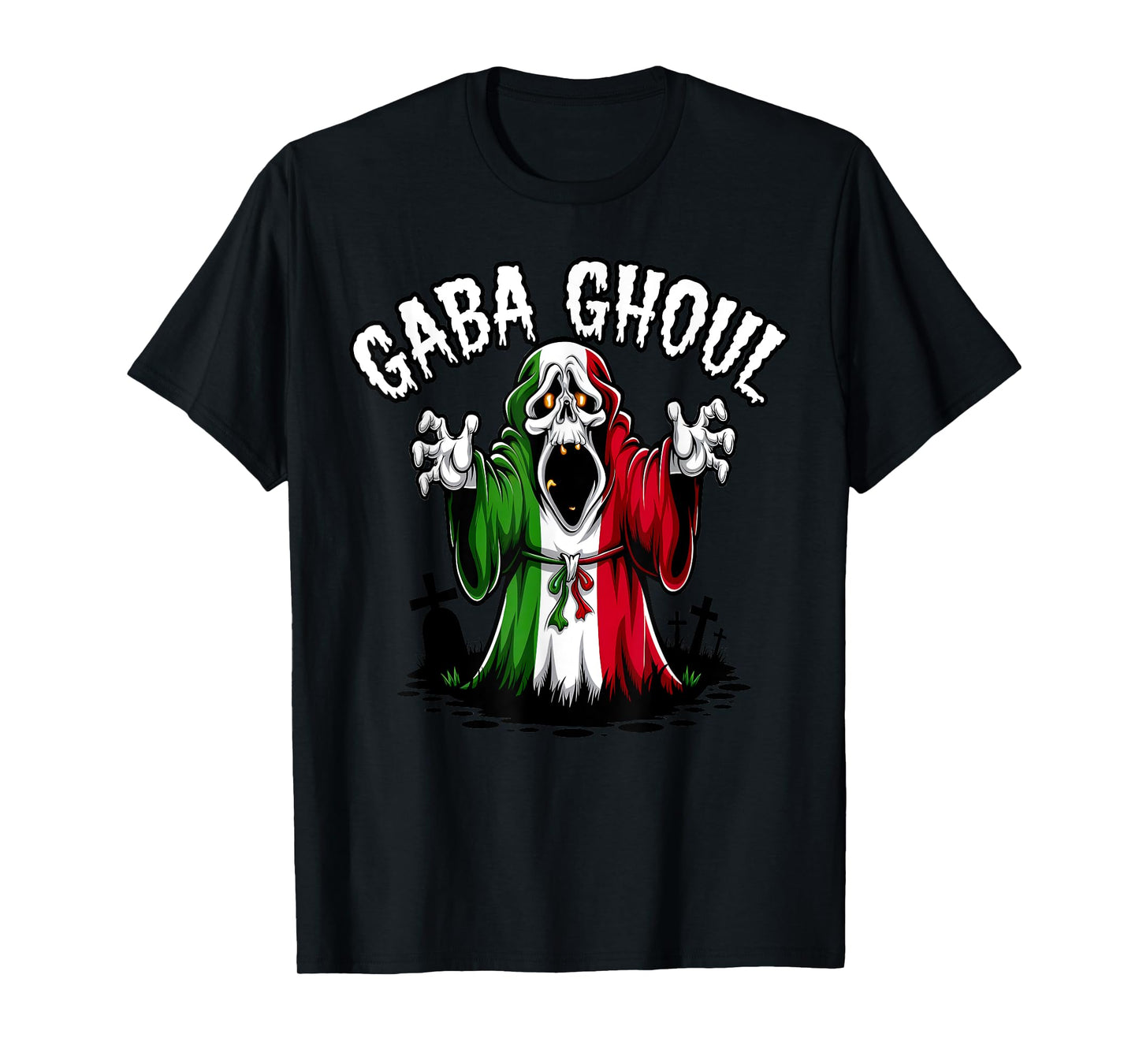 Halloween Graveyard Gaba Ghoul Ghost Funny Italian Gabagool T-Shirt