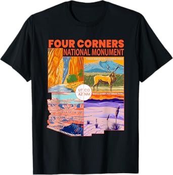 Four Corners National Monument With National Parks Retro T-Shirt