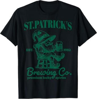 St Patrick’s Brewing Co. Funny Vintage Leprechaun Lucky T-Shirt
