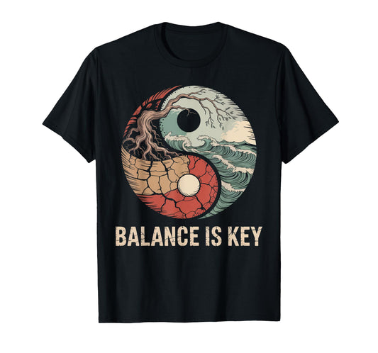 Balance is Key Yin-Yang Nature Symbol T-Shirt