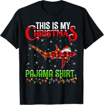This Is My Christmas Pajama Shirt Thresher Shark Christmas T-Shirt