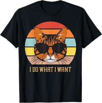 Retro I do what I want cat funny cat lover women and girls T-Shirt