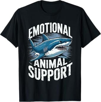 Shark Emotional Support Animal Funny Scary Shark Pun Humor T-Shirt