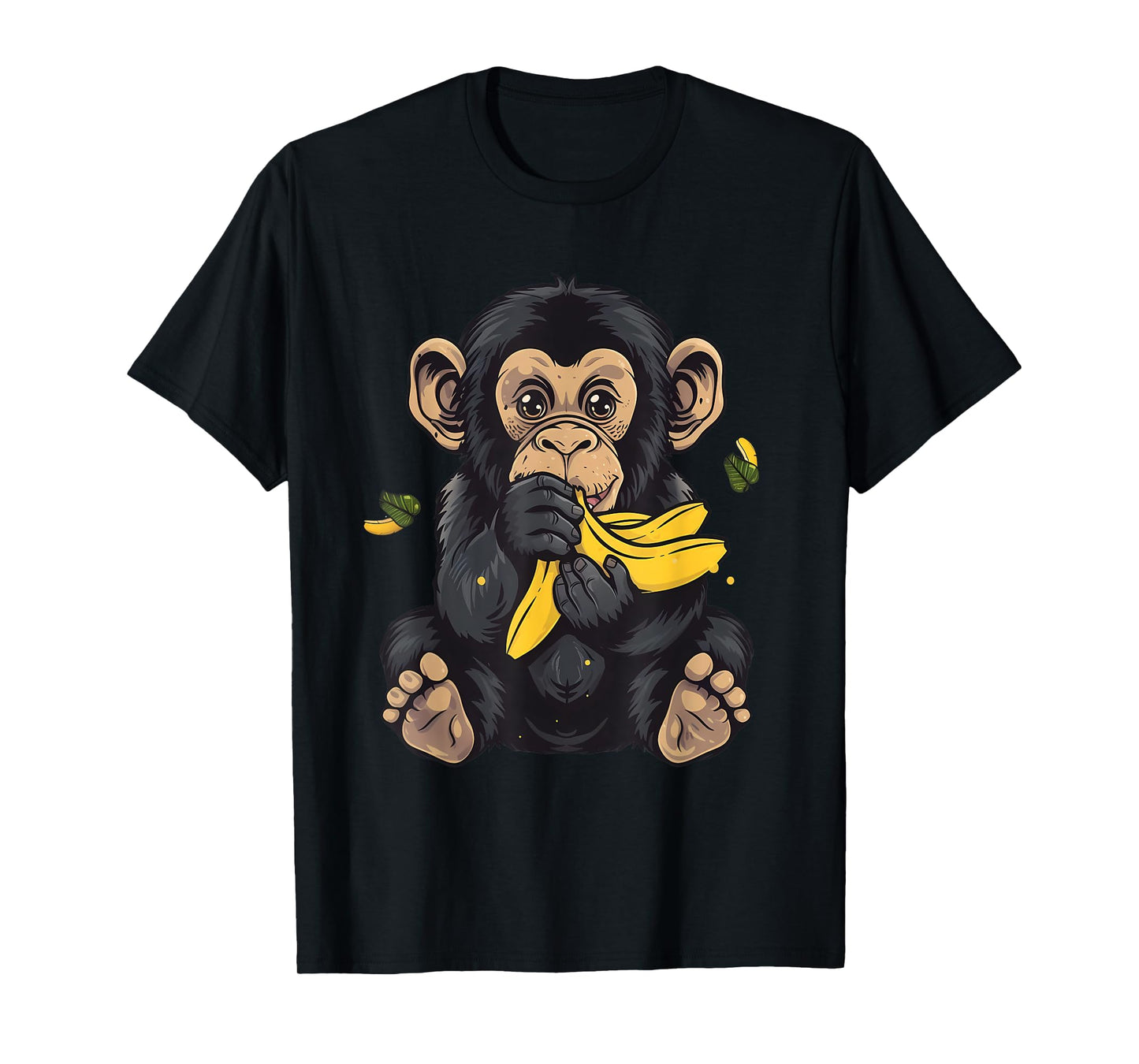 Banana Monkey Bananas Fruit Cute Monkey Wildlife Drawing T-Shirt